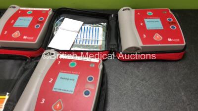 3 x Laerdal AED Trainer 2 Defibrillators in Carry Bags with 2 Batteries ( All Power Up, 1 x Battery is Flat) - 3