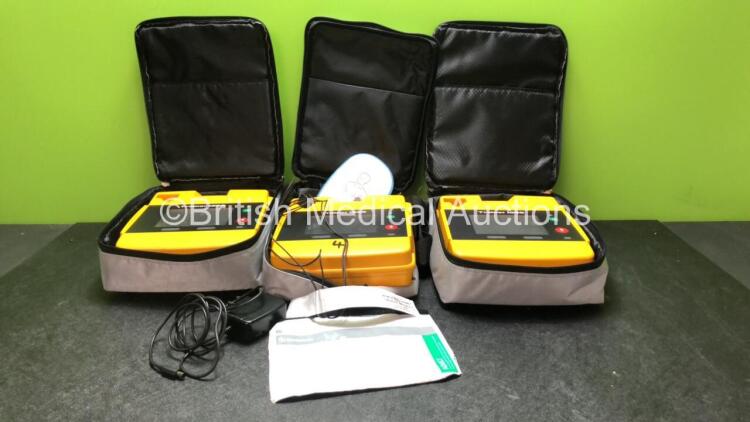 3 x Trainer 1000 Defibrillators with 1 x Power Supply and 1 x Electrode (3 x No Power)