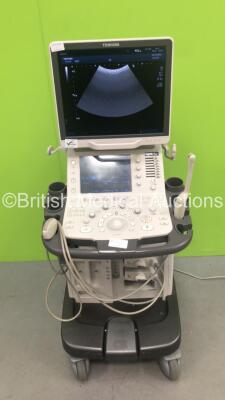 Toshiba Aplio 500 TUS-A500 Flat Screen Ultrasound Scanner **Mfd 01-2016** Software Version AB-V6.00*R004 with 2 x Transducers / Probes 1 x PVT-375BT Convex Array Transducer *Mfd 10-2012* 1 x PVT-6VT Endocavitary Transducer *Mfd 10-2012* and 1 x Sony UP-D8