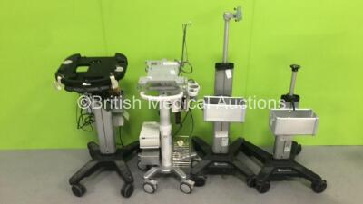 Job Lot of Portable Ultrasound Stands Including 3 x GE Portable Ultrasound Trolleys and 1 x Toshiba Portable Ultrasound Trolley and 2 x Sony UP-897 Printers