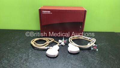 2 x Toshiba PVT-375BT Ultrasound Transducer / Probes in Cases (Both Missing Connector, 1 x Damaged Cable, Both Untested) *S*