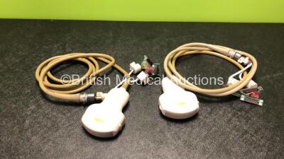 2 x Toshiba PVT-375BT Ultrasound Transducer / Probes in Cases (Both Missing Connector, 1 x Damaged Cable, Both Untested) *S* - 2