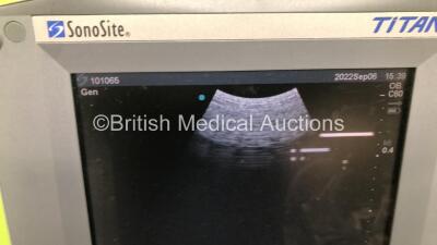 SonoSite Titan Ref P04541-02 Portable Ultrasound Scanner *Mfd 02-2005* Boot Version 21.80.203.019, ARM Version 21.80.203.019 with 2 x Transducers / Probes *1 x SonoSite REF P04969-01 Transducer *Mfd 11-2004* 1 x SonoSite REF P04O99-01 Transducer *Mfd 12-2 - 5