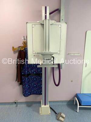 Wolverson Arcoma X-ray Bucky Suite *Mfd - 2008* Including Elevating Table, Overhead Bucky OTS Assembly, X-ray Wall Stand, 1 x Indico 100 RAD 50kW System Cabinet, Ceiling Rails and Operator Console. System has been Professionally Removed, Fully Functional - 10