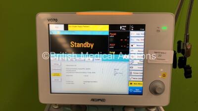 Aeonmed VG70 Ventilator Software Version 2.00, Running Hours 1 h 21m with 1 x Hose and Accessories on Stand *Mfd 06/2020 * (Powers Up) - 2