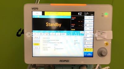 Aeonmed VG70 Ventilator Software Version 2.00, Running Hours 0 h 22m with 1 x Hose and Accessories on Stand *Mfd 07/2020 * (Powers Up) - 2