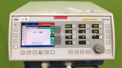 Drager Evita 2 Dura Ventilator on Stand Software Version 04.22 - Running Hours 20250 with Hose (Powers Up) *S/N ARTC-0236* **Mfd 2003** - 2