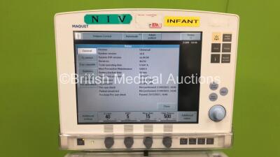 Maquet Servo-i Ventilator Model No 6487800 System Version v6.0 - Software Version v6.00.00 - Total Operating Hours 51601 with Hoses (Powers Up) *S/N 46292* - 2