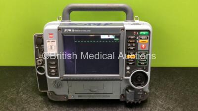 Medtronic Physio-Control Lifepak 15 12-Lead Monitor / Defibrillator *Mfd - 2010* Ref - 99577-000025 P/N - V15-2-000030 Software Version - 3207410-010 with Pacer, CO2, SPO2, NIBP, ECG and Printer Options and 2 x Batteries (Powers Up with Service Light and 