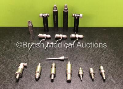 Job Lot of Synthes / Swiss Drill Attachments Including 2 x Synthes Recip Saw 511.902 Attachments, 2 x Synthes Oscillating Saw II 511.801 Attachments, 3 x Collets and 8 x Other Attachments