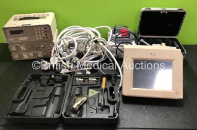 Mixed Lot Including Tomey AL-2000 Bio & Pachy Meter (Powers Up with Blank Screen and Damaged Casing - See Photos) 1 x Boiter Charger Unit, 1 x Timeter Series RT-200 Calibration Analyzer, 1 x Zero Centurion Elite Case with Handpiece and Small Quantity of R