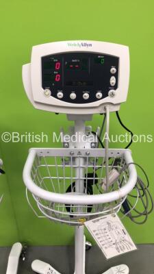 3 x Welch Allyn 53N00 Vital Signs Monitors on Stands and 1 x Welch Allyn 53NTO Vital Signs Monitor on Stand (All Power Up) - 5