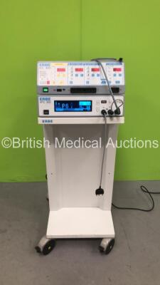 ERBE ICC 350 Electrosurgical / Diathermy Unit on Stand with Footswitch and ERBE APC 300 Plasma Coagulator with Leads (Powers Up) *S/N 10128-025*