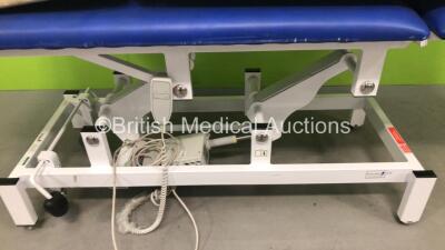 1 x Bristol Maid Electric Patient Examination Couch with Controller (Powers Up) and 1 x Unknown Make of Electric Patient Examination Couch with Controller (Powers Up) - 2