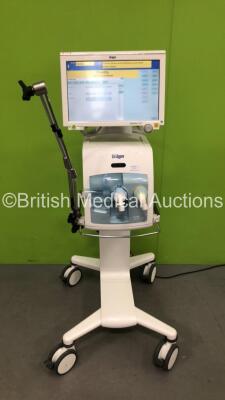 Drager Evita Infinity V500 Ventilator on Stand Software Version S02.41 - Running Hours Standby - 21332 Running - 17472 with Hoses (Powers Up) *GL*