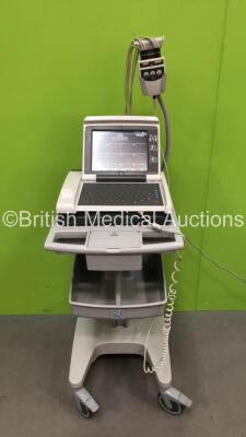 GE MAC 5500 ECG Machine on Stand with 10 Lead ECG Leads (Powers Up) *S/N SCD12044539PA*