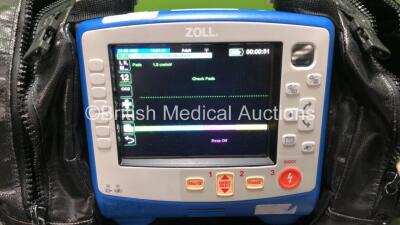 Zoll X Series Monitor/Defibrillator Including ECG, SPO2, NIBP, CO2 and Printer Options with 1 x Sure Power II Battery, 1 x NIBP Cuff and Hose, 1 x 4 Lead ECG Lead, 1 x 6 Lead ECG Lead, 1 x Paddle Lead and 1 x SPO2 Finger Sensor in Carry Bag (Powers Up and - 2