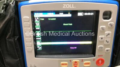 Zoll X Series Monitor/Defibrillator Including ECG, SPO2, NIBP, CO2 and Printer Options with 1 x Sure Power II Battery, 1 x NIBP Cuff and Hose, 1 x 4 Lead ECG Lead, 1 x 6 Lead ECG Lead, 1 x Paddle Lead and 1 x SPO2 Finger Sensor in Carry Bag (Powers Up and - 2