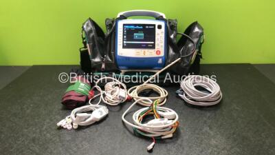 Zoll X Series Monitor/Defibrillator Including ECG, SPO2, NIBP, CO2 and Printer Options with 1 x Sure Power II Battery, 1 x NIBP Cuff and Hose, 1 x 4 Lead ECG Lead, 1 x 6 Lead ECG Lead, 1 x Paddle Lead and 1 x SPO2 Finger Sensor in Carry Bag (Powers Up and