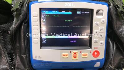 Zoll X Series Monitor/Defibrillator Including ECG, SPO2, NIBP, CO2 and Printer Options with 1 x Sure Power II Battery, 1 x NIBP Cuff and Hose, 1 x 4 Lead ECG Lead, 1 x 6 Lead ECG Lead, 1 x Paddle Lead and 1 x SPO2 Finger Sensor in Carry Bag (Powers Up and - 2