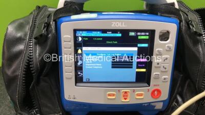 Zoll X Series Monitor/Defibrillator Including ECG, SPO2, NIBP, CO2 and Printer Options with 1 x Sure Power II Battery, 1 x NIBP Cuff and Hose, 1 x 4 Lead ECG Lead, 1 x 6 Lead ECG Lead, 1 x Paddle Lead and 1 x SPO2 Finger Sensor in Carry Bag (Powers Up and - 3