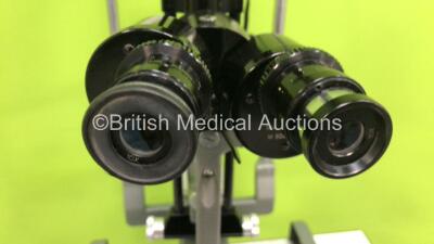 Haag-Streit B 900 Slit Lamp with 2 x 10x Eyepieces on Hydraulic Table (Powers Up) *SN NA* - 4