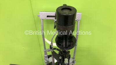 Haag Streit SL 900 Slit Lamp with Binoculars, 2 x 10x Eyepieces, Haag Streit Bern Tonometer on Hydraulic Table (Powers Up with No Bulb) *S/N B90017397* - 3