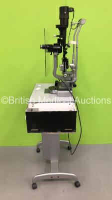 Haag Streit SL 900 Slit Lamp with Binoculars, 2 x 10x Eyepieces, Haag Streit Bern Tonometer on Hydraulic Table (Powers Up with No Bulb) *S/N B90017397* - 5