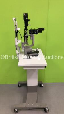 Haag Streit BQ 900 Slit Lamp with Binoculars, 2 x 12.5x Eyepieces on Haag Streit Table (Untested Due to Missing Power Supply with Missing Light Cover-See Photo) *SN 68184* - 5