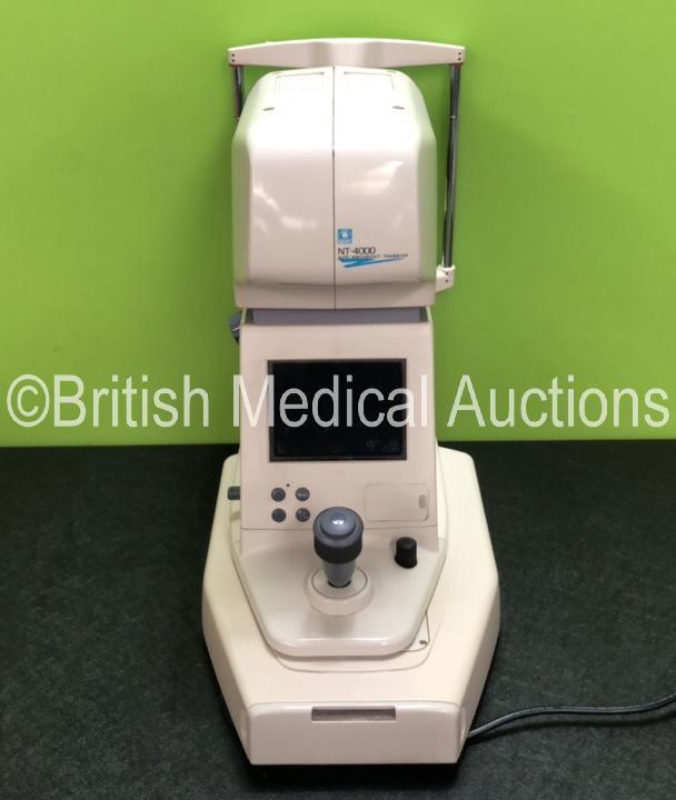 Nidek NT-4000 Auto Non Contact Tonometer *Mfd 2004* (Powers Up with Damage to Controller and Damage to Casing - See Photos)