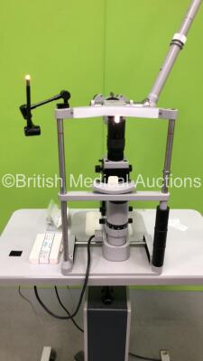 Carl Zeiss 30-SL-M Slit Lamp with 1 x Zeiss f-125 Binoculars and 2 x Zeiss 12.5x Eyepieces on Zeiss Hydraulic Table (Powers Up with Good Bulb) *SN 153711* - 5