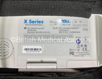 Zoll X Series Monitor/Defibrillator Including ECG, SPO2, NIBP, CO2 and Printer Options with 1 x Sure Power II Battery, 1 x NIBP Cuff and Hose, 1 x 4 Lead ECG Lead, 1 x 6 Lead ECG Lead, 1 x Paddle Lead and 1 x SPO2 Finger Sensor in Carry Bag (Powers Up and - 9