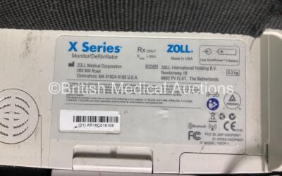 Zoll X Series Monitor/Defibrillator Including ECG, SPO2, NIBP, CO2 and Printer Options with 1 x Sure Power II Battery, 1 x NIBP Cuff and Hose, 1 x 4 Lead ECG Lead, 1 x 6 Lead ECG Lead, 1 x Paddle Lead and 1 x SPO2 Finger Sensor in Carry Bag (Powers Up and - 8