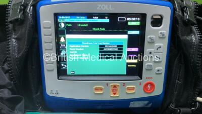 Zoll X Series Monitor/Defibrillator Including ECG, SPO2, NIBP, CO2 and Printer Options with 1 x Sure Power II Battery, 1 x NIBP Cuff and Hose, 1 x 4 Lead ECG Lead, 1 x 6 Lead ECG Lead, 1 x Paddle Lead and 1 x SPO2 Finger Sensor in Carry Bag (Powers Up and - 3