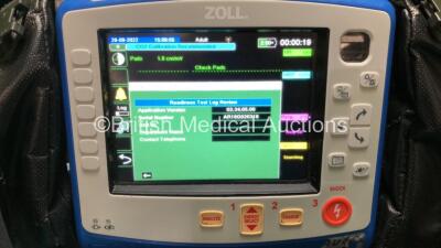 Zoll X Series Monitor/Defibrillator Including ECG, SPO2, NIBP, CO2 and Printer Options with 1 x Sure Power II Battery, 1 x NIBP Cuff and Hose, 1 x 4 Lead ECG Lead, 1 x 6 Lead ECG Lead, 1 x Paddle Lead and 1 x SPO2 Finger Sensor in Carry Bag (Powers Up and - 3