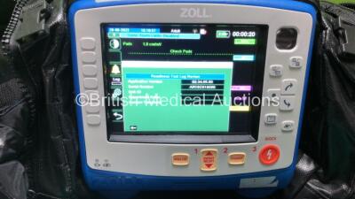 Zoll X Series Monitor/Defibrillator Including ECG, SPO2, NIBP, CO2 and Printer Options with 1 x Sure Power II Battery, 1 x NIBP Cuff and Hose, 1 x 4 Lead ECG Lead, 1 x 6 Lead ECG Lead, 1 x Paddle Lead and 1 x SPO2 Finger Sensor in Carry Bag (Powers Up and - 3