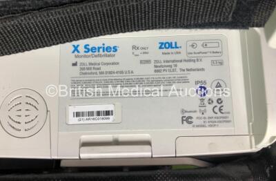 Zoll X Series Monitor/Defibrillator Including ECG, SPO2, NIBP, CO2 and Printer Options with 1 x Sure Power II Battery, 1 x NIBP Cuff and Hose, 1 x 4 Lead ECG Lead, 1 x 6 Lead ECG Lead, 1 x Paddle Lead and 1 x SPO2 Finger Sensor in Carry Bag (Powers Up and - 9