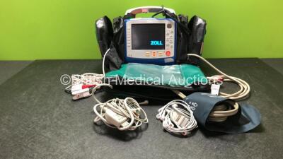 Zoll X Series Monitor/Defibrillator Including ECG, SPO2, NIBP, CO2 and Printer Options with 1 x Sure Power II Battery, 1 x NIBP Cuff and Hose, 1 x 4 Lead ECG Lead, 1 x 6 Lead ECG Lead, 1 x Paddle Lead and 1 x SPO2 Finger Sensor in Carry Bag (Powers Up and