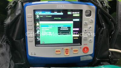 Zoll X Series Monitor/Defibrillator Including ECG, SPO2, NIBP, CO2 and Printer Options with 1 x Sure Power II Battery, 1 x NIBP Cuff and Hose, 1 x 4 Lead ECG Lead, 1 x 6 Lead ECG Lead, 1 x Paddle Lead and 1 x SPO2 Finger Sensor in Carry Bag (Powers Up and - 3