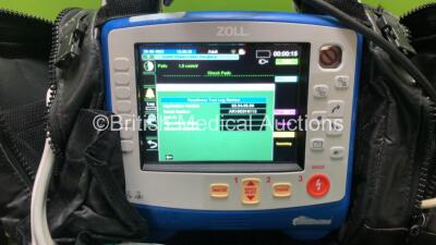 Zoll X Series Monitor/Defibrillator Including ECG, SPO2, NIBP, CO2 and Printer Options with 1 x Sure Power II Battery, 1 x NIBP Cuff and Hose, 1 x 4 Lead ECG Lead, 1 x 6 Lead ECG Lead, 1 x Paddle Lead and 1 x SPO2 Finger Sensor in Carry Bag (Powers Up and - 3