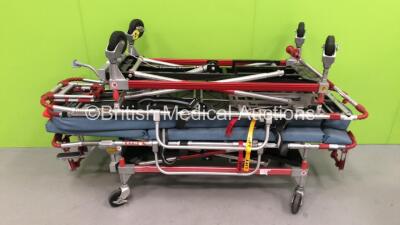 2 x Ferno Falcon Hydraulic Ambulance Stretchers with Mattresses (Hydraulics Tested Working)