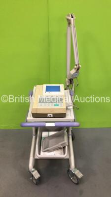 Nihon Kohden Cardiofax Q ECG Machine on Stand with 10 Lead ECG Leads (Powers Up) *GL*