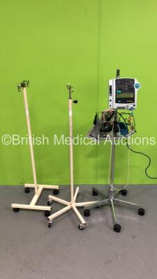 1 x Dinamap Compact TS Vital Signs Monitor on Stand and 2 x Drip Stands (Powers Up)