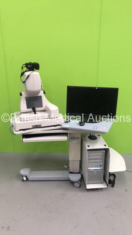 TopCon 3D OCT 2000 Optical Coherence Tomography System on Motorized Table with PC and Monitor (Powers Up - HDD REMOVED from PC Unit)