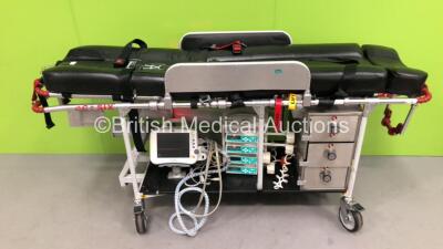 Ferno Critical Care Trolley Six with Mattress, GE Dash 3000 Patient Monitor with BP1, BP2, SPO2, NIBP and ECG Options with Selection of Leads and 4 x B-Braun Perfusor Space Pumps in Docking Station (Powers Up)