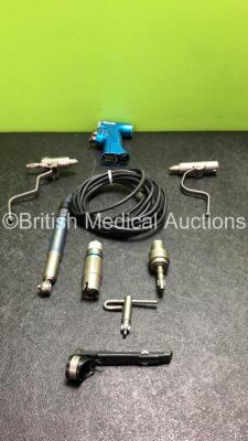 Stryker RemB Set Including 1 x Stryker RemB 6400-099-000 Universal Driver, 1 x Stryker 5100-004-000 Rem Handpiece TPS Cord, 1 x Stryker 7203-126-00 Pin Collect, 1 x Stryker 4100-062-000 Wire Collect, 1 x Stryker 6400-034-000 Electric Sagittal Saw,1 x Stry