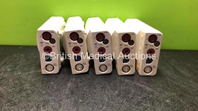 5 x Philips M3001A Module Including ECG/Resp, SpO2, NBP, Temp and Press Options