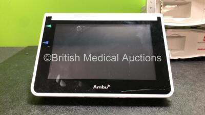 Mixed Lot Including 1 x Welch Allyn Connex Vital Signs Monitor Including SpO2 and NIBP Options (Powers Up with Damage-See Photo) 2 x Masimo Signal Extraction Pulse CO Oximeter Base Units (Both Power Up) 1 x Ambu aView Monitor (Powers Up when Tested with S - 4