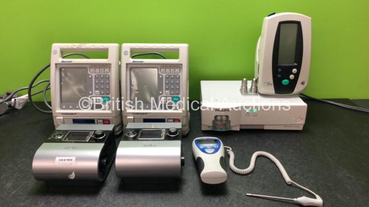 Mixed Lot Including 2 x Baxter Colleague Pumps (Both Power Up) 1 x ResMed AutoSet S9 CPAP Unit and 1 x ResMed VPAP ST S9 Unit (Both Power Up when Tested with Stock Power Supply-Power Supplies Not Included) 1 x Philips IntelliVue G5 M1019A Gas Analyzer Mod