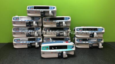 Job Lot of Pumps Including 7 x x Carefusion Alaris GH Syringe Pumps (All Power Up) 2 x Cardinal Health Alaris GH Pumps (Both Power Up) 1 x Carefusion Alaris PK Driver Pump (No Power with Damage Light-See Photo)